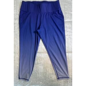 Lane Bryant Livi Active Capri Leggings - Periwinkle Fades to Light Blue, 22/24